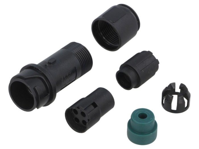 Conector circular mamă 4 pini pe cablu