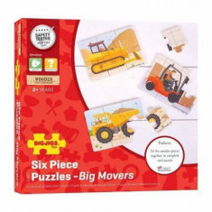 Set 3 Puzzle din lemn, Vehicule pentru constructii, Big Jigs