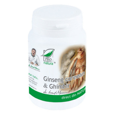 Ginseng Corean cu Ghimbir 60 capsule Medica foto