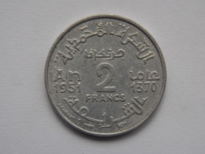 2 FRANCS 1951 MAROC foto