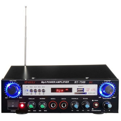 Amplificator audio tip statie BT-7388 cu Bluetooth, suport Card SD si port USB foto