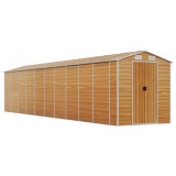 Cumpara ieftin Sopron de gradina, maro deschis, 191x895x198 cm otel galvanizat