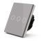 Intrerupator Smart Touch Techstar&reg;, Wireless 2.4GHz, Sticla Securizata, Design Modern, Iluminare LED, 3 Faze, Gri