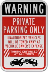 Warning Private Parking Only Sign foto