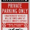 Warning Private Parking Only Sign
