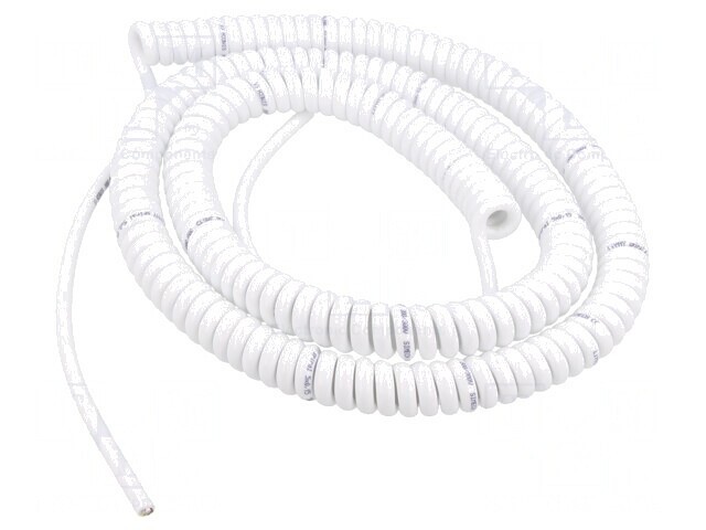 Cablu spiralat 2x1mm2 neecranat alb 0,8m-2,8m