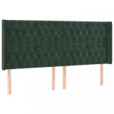 Cumpara ieftin Tablie pat cu aripioare verde inchis 203x16x118/128 cm catifea