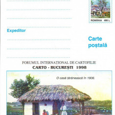 CPI B14251 CARTE POSTALA - CARTO BUCURESTI 1998. O CASA TARANEASCA IN 1906