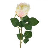Floare Artificială Trandafir, Tulpină Lungă, Alb, 71cm, Oem