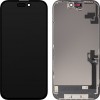 Display cu Touchscreen ZY pentru Apple iPhone 16, cu Rama, Versiune LCD In-Cell, Negru