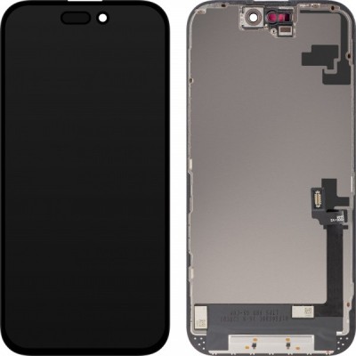 Display cu Touchscreen ZY pentru Apple iPhone 16, cu Rama, Versiune LCD In-Cell, Negru foto
