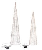 Set 2 brazi tip con Craciun metal auriu 1000 microleduri &Oslash;20x80h; &oslash;25x100h