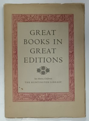 GREAT BOOKS IN GREAT EDITIONS by ROLAND BANGHMAN , 1965 foto
