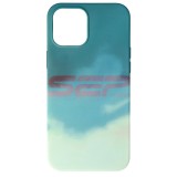 Husa Silicon Watercolor Turquoise Apple iPhone 12 Pro Max