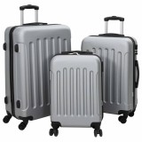 Set de valize 3 piese carcasă rigidă argintie 20&#039;&#039; 24&#039;&#039; 28&#039;&#039; ABS