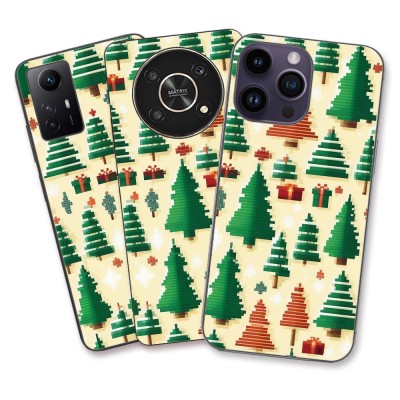 Husa Apple iPhone 11 Silicon Gel Tpu Model Pixel Art Christmas Tree Pattern foto