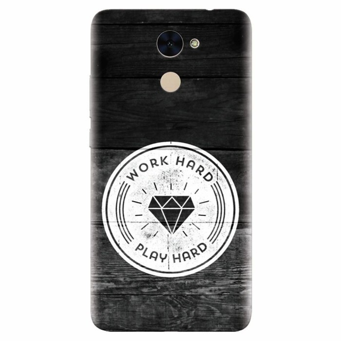 Husa silicon pentru Huawei Enjoy 7 Plus, Work Hard Play Hard