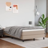 VidaXL Cadru de pat box spring, cappuccino, 120x200cm, piele ecologică