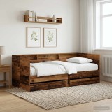 Cumpara ieftin Daybed cu sertar cu raft cu headboard Lemn vechi Lemn prelucrat