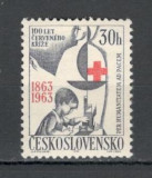 Cehoslovacia.1963 100 ani Crucea Rosie XC.343, Nestampilat