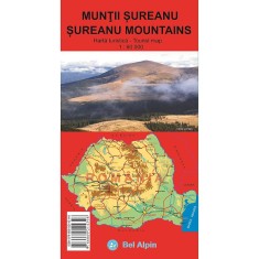 Harta Muntii Sureanu Scara 1:60.000 / Tourist Map Sureanu Mountains 1:60.000