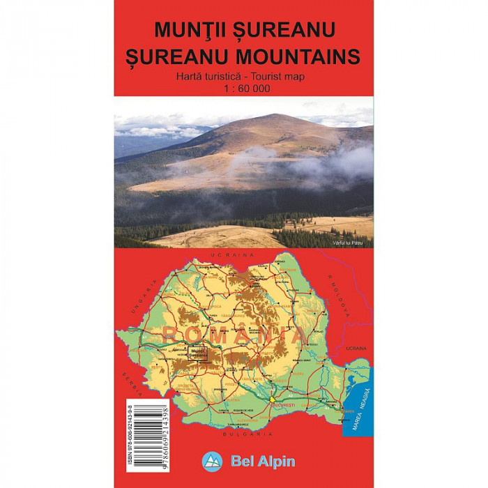 Harta Muntii Sureanu Scara 1:60.000 / Tourist Map Sureanu Mountains 1:60.000