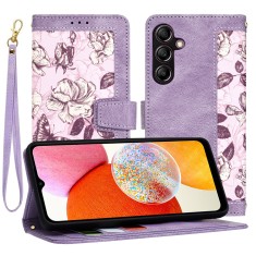Husa flipcraft pentru samsung galaxy a14 4g / a14 5g - protectie 360, design floral, mysterious purple foto