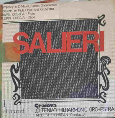 Disc vinil, LP. SIMFONIA IN RE MAJOR GIORNO ONOMASTICO PENTRU ORCHESTRA DE CAMERA-ANTONIO SALIERI-220767 foto
