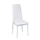 Scaun bucatarie Tino NOVA, piele textila alba, metal, 50x41x96 cm, suporta 130kg, alb