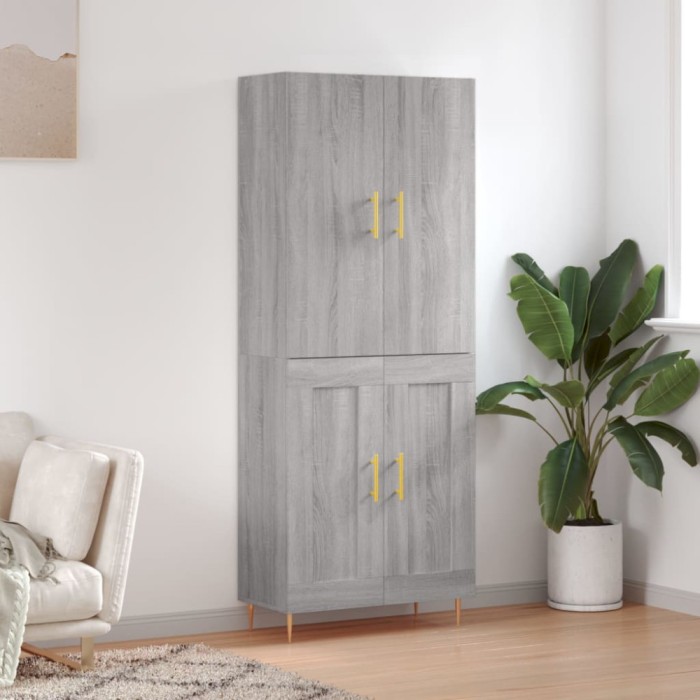vidaXL Dulap &icirc;nalt, gri sonoma, 69,5x34x180 cm, lemn compozit