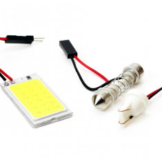 Bec de pozitie tip LED , cu adaptor T10 W2.1x9.5 W5W si sofit C5W Festoon, 12V, 1xCOB-18 , culoare alb , AMIO, 1 buc AutoDrive ProParts