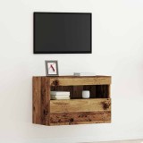 VidaXL Dulap TV de perete cu LED, lemn vechi, 60x30x40 cm