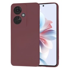 Husa spate Oppo Reno 11F , bordo, slim, catifelata, protectie antisoc cu microfibra SoftFlex