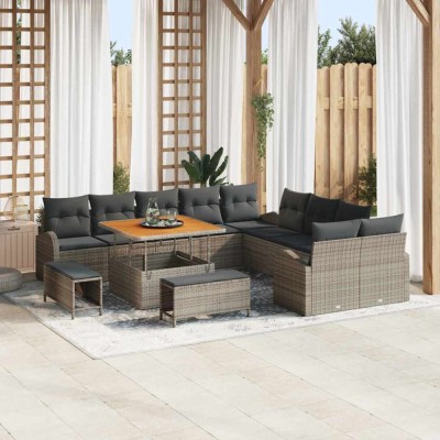 vidaXL Set de canapele pentru grădină 13 pcs Gri 100 x 100 x 71 cm 3364398 foto