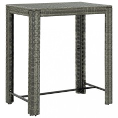 vidaXL Masă de bar de grădină, gri, 100 x 60,5 x 110,5 cm, poliratan 45875