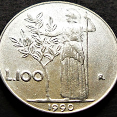 Moneda 100 LIRE - ITALIA, anul 1990 * cod 896 = modelul mic
