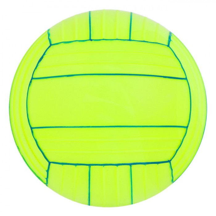 Minge Volei Plajă, Model Fluorescent, Culoare Galbenă, Dungi Bleu, Diametru 23 cm