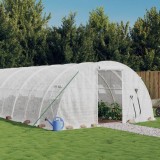 VidaXL Seră cu cadru din oțel, alb, 96 m&sup2;, 24x4x2 m
