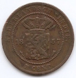 Indiile de Est Olandeze 1 Cent 1857 Willem III / Wilhelmina, Bronz, KM-307.2 (2), Asia