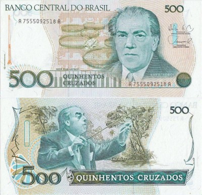 1988 , 500 cruzados ( P-212d ) - Brazilia - stare UNC foto