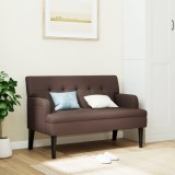 Cumpara ieftin Banchetă cu spătar, maro, 112x65,5x75 cm, piele ecologică