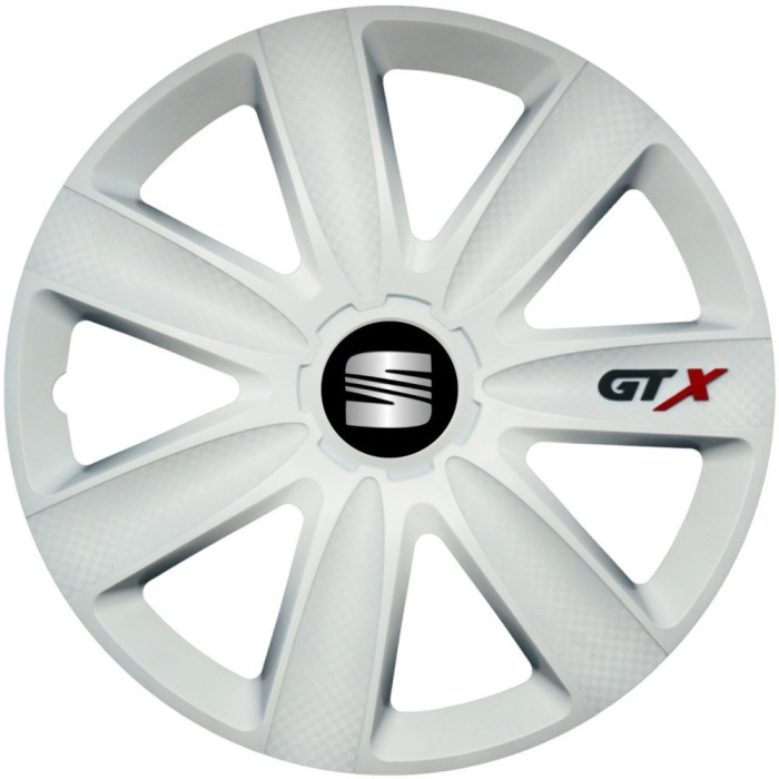 Set 4 Capace Roti GTX Alb R15, Compatibil Cu Seat