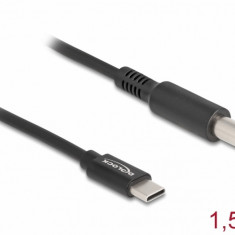 Cablu de alimentare laptop USB type C la Dell 7.4 x 5.0 mm 20V/3A 1.5m, Delock 87975