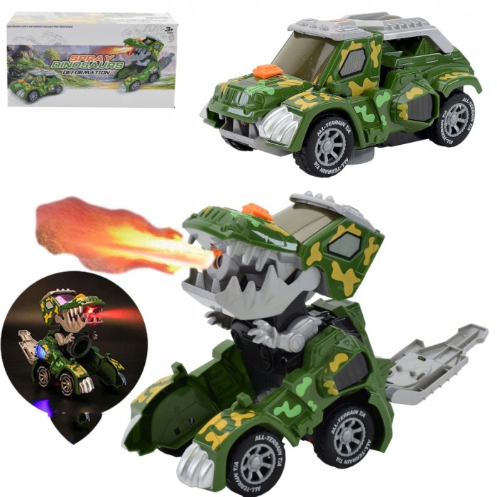 ROBOT AUTOMAT JUCĂRIE DINOSAUR RESPIRĂ ABURI MAȘINĂ 2 &Icirc;N 1