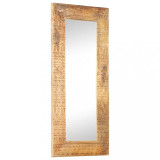 Oglindă sculptată manual, 110x50x11 cm, lemn masiv de mango, vidaXL
