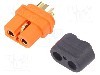 Conector alimentare DC, 500V, 3 pini, seria XT60, {{Dimensiune pin}}. AMASS - XT60I-F
