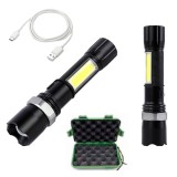 Lanterna din aluminiu LED cu zoom Vargo, acumulator si incarcare USB