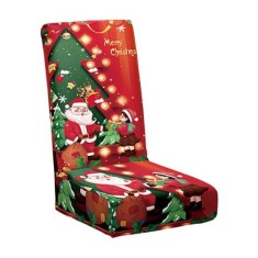 Husa pentru scaun, flippy, tematica craciun, model 2 mos craciun si baietel, verde/rosu