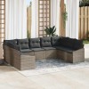 VidaXL Set de canapele pentru grădină 9 pcs Gri Rattan poli 3346879
