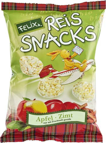 Snacks din Orez cu Mere si Scortisoara Bio Fara Gluten 50gr Linea Natura